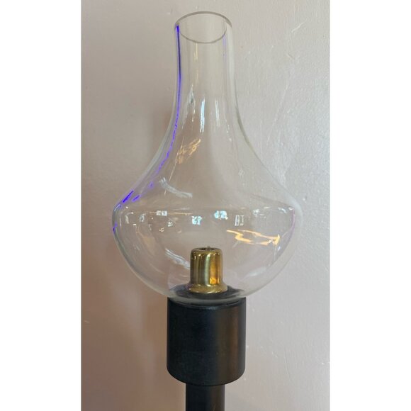 Vintage MCM Iron Spring Loaded Candle Holder Glass Shade - Picture 12 of 13